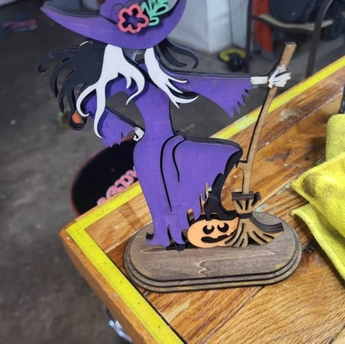 Customer photo review of Halloween witch table decoration laser cut svg file