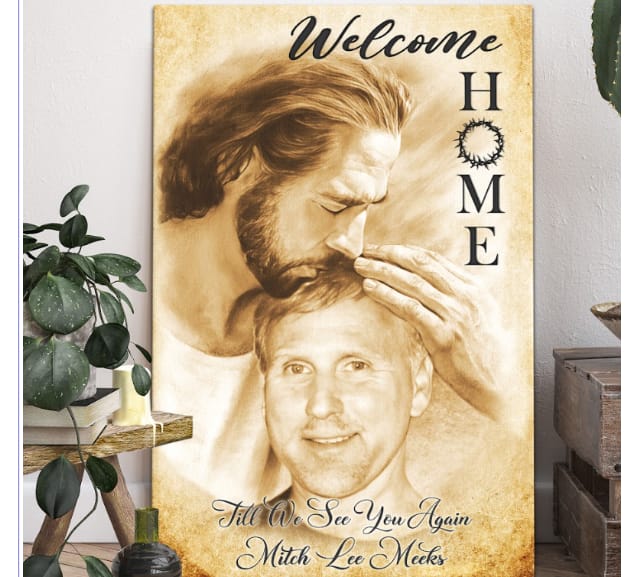 Customer photo review of Custom Canvas Prints, God Sympathy Gifts, Jesus Memorial Gift, Remembrance Gifts, Bereavement Gift, Welcome Home Jesus Canvas