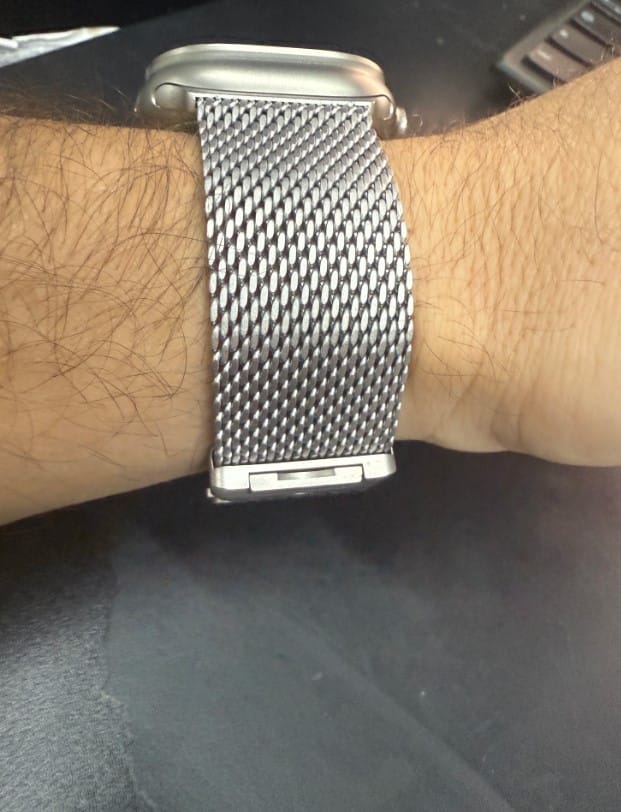 Customer photo review of Ultimate Titanium Milanese Loop Strap for Apple Watch