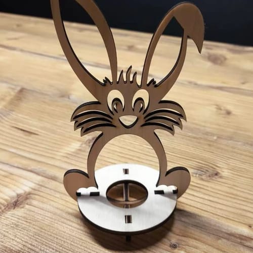 Customer photo review of Laser cut Easter bunny egg holder svg file