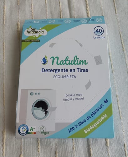 Customer photo review of Eco-Tiras de Detergente 40 lavados Natulim