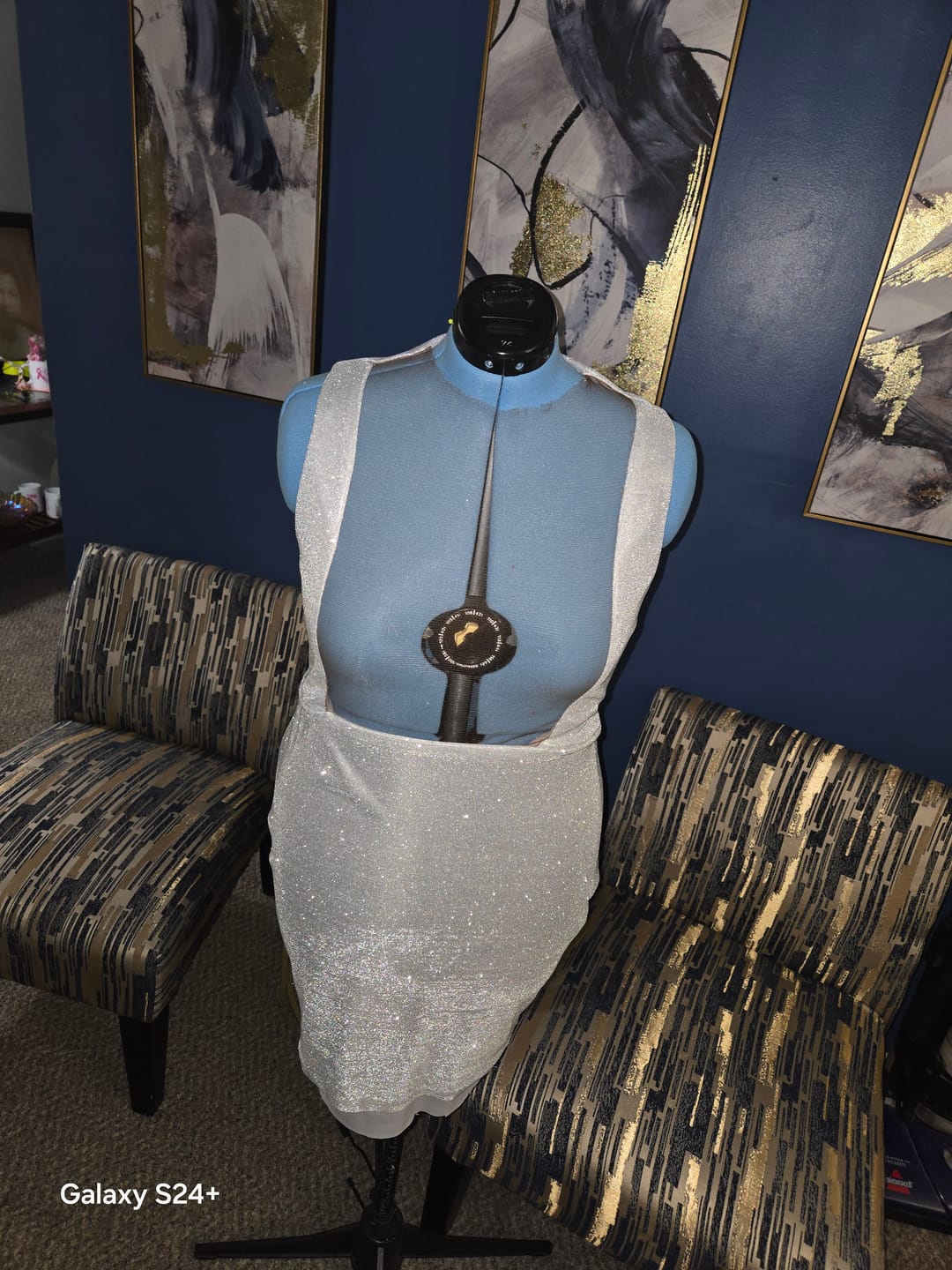 Customer photo review of Light Silver Stretch Metallic Lurex