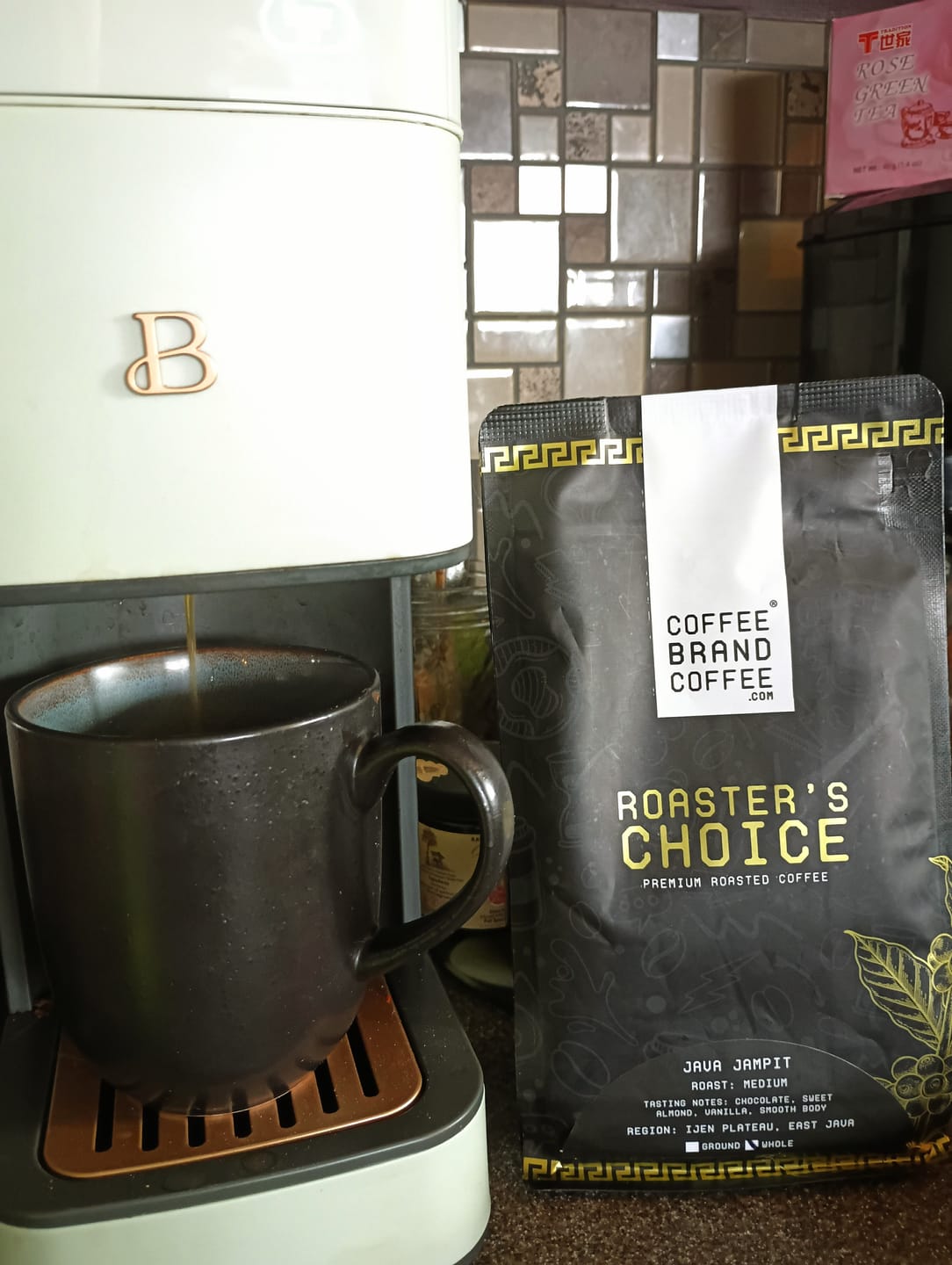 Customer photo review of Blueberry Cobbler Flavored Coffee
