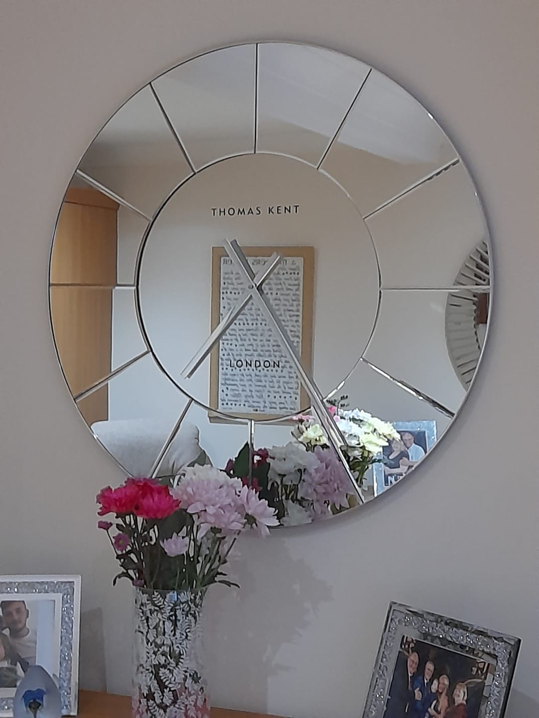 Customer photo review of Thomas Kent London. Hamilton Grand Wall Clock Mirrored 32" *NEW*