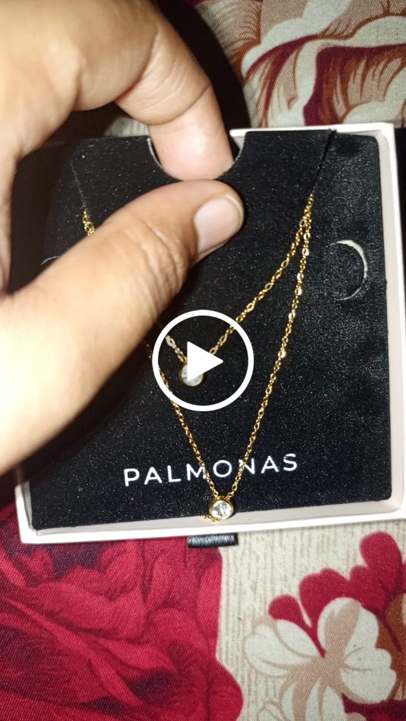 Customer video review of Two Layered Solitaire Drop Necklace