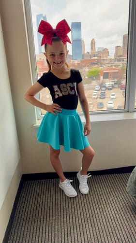 Customer photo review of Custom WORD with Outline CURVED SPANGLE ( TWO TRANSFERS )