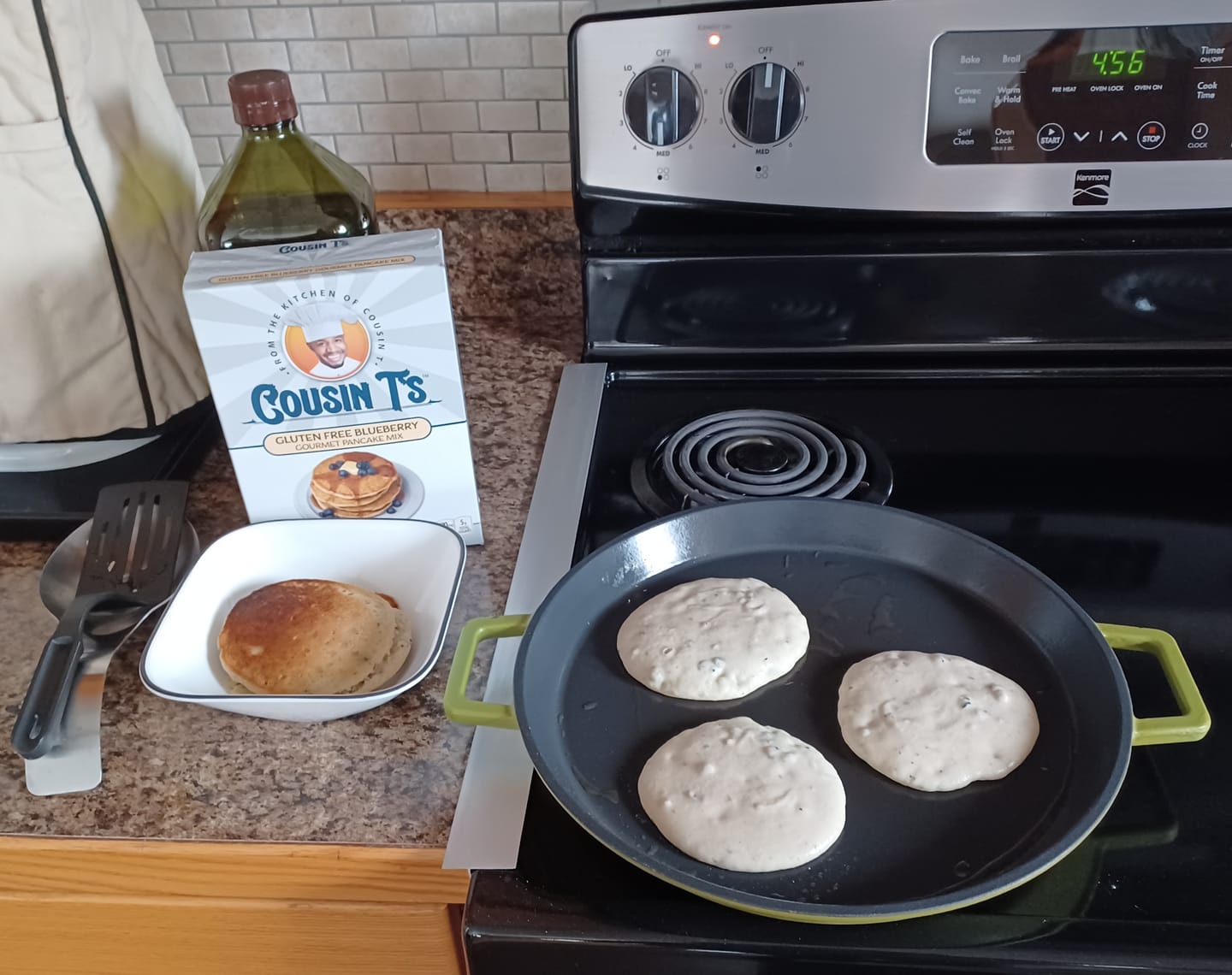 Customer photo review of Cousin T's Gourmet Gluten Free Blueberry Pancake Mix