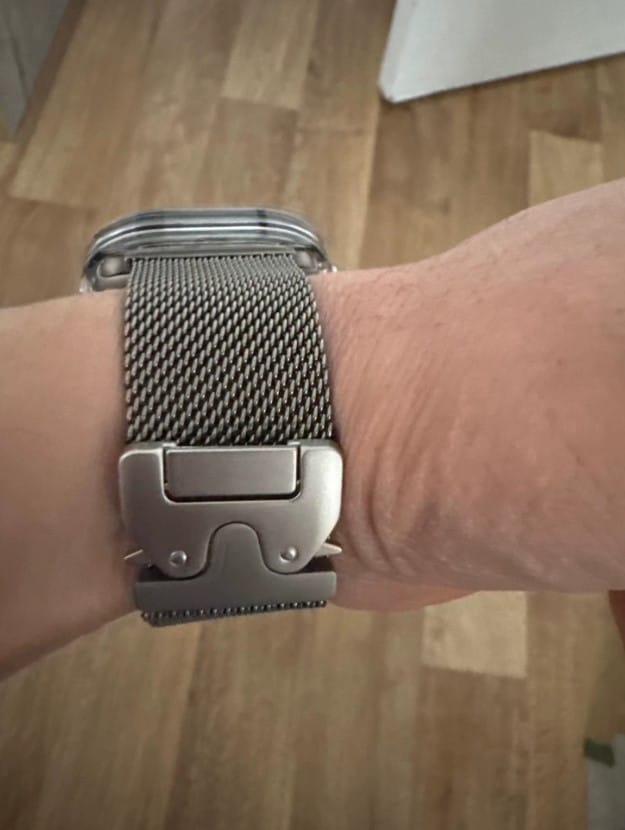Customer photo review of Ultimate Titanium Milanese Loop Strap for Apple Watch