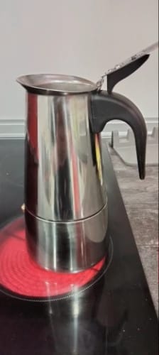 Customer photo review of Cafetière Italienne 12 Tasses en Acier Inoxydable