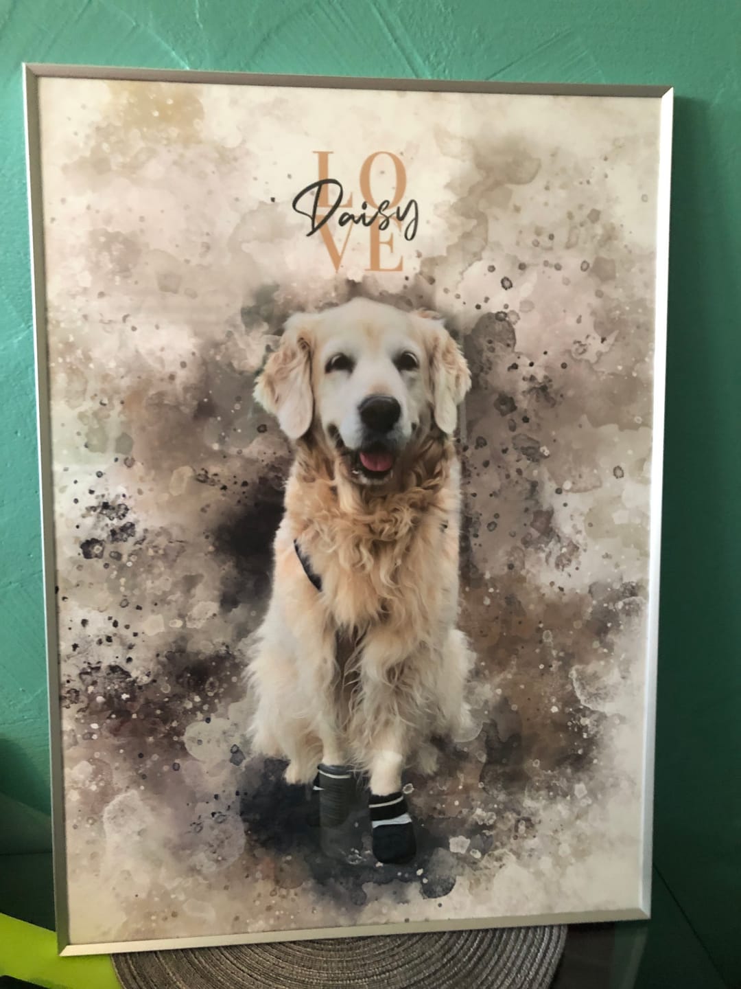 Customer photo review of Personalisiertes Portrait Poster und Leinwand - Aquarell Stil