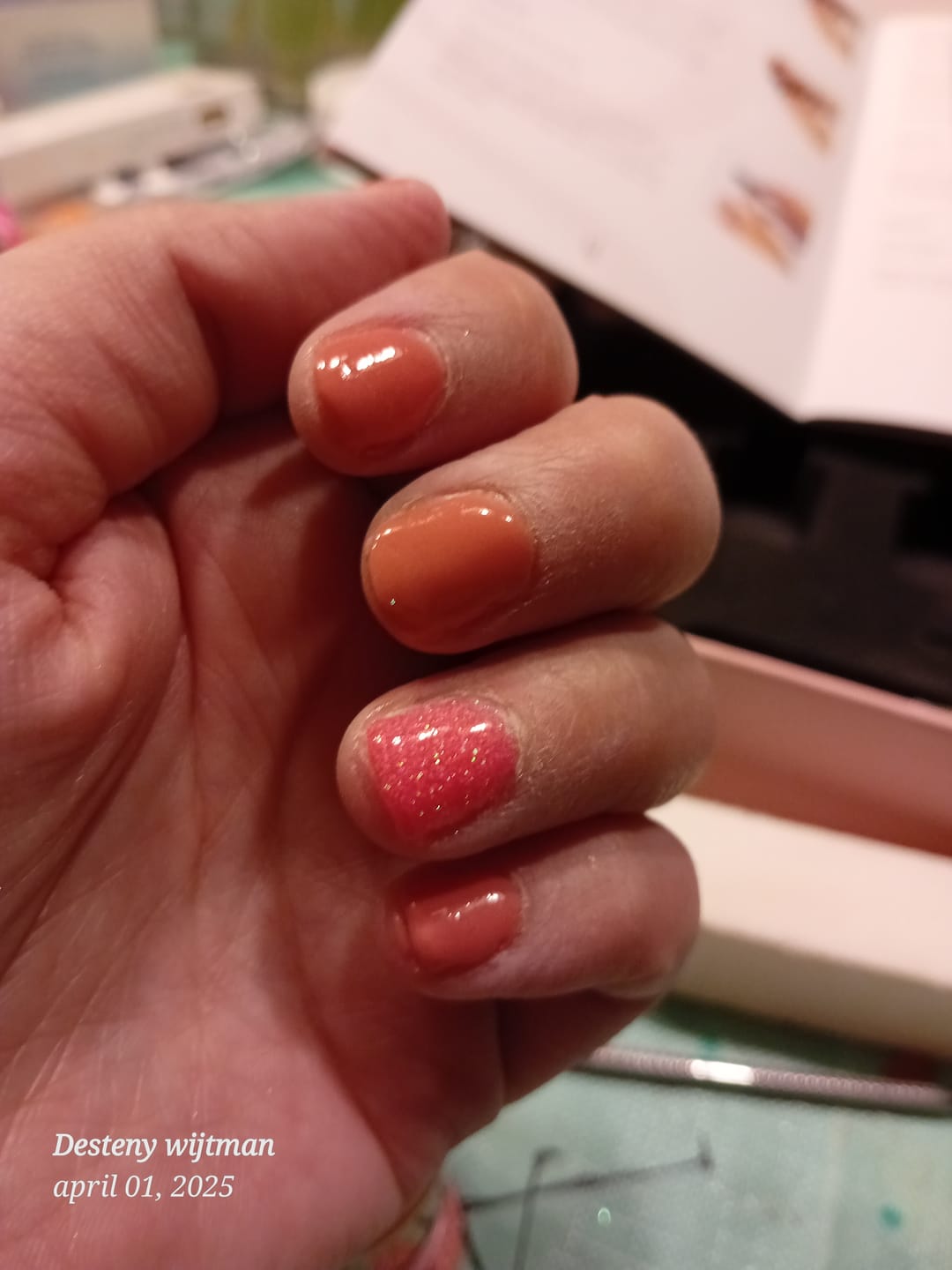 Customer photo review of Autumn Tea Gold Dipping Powder