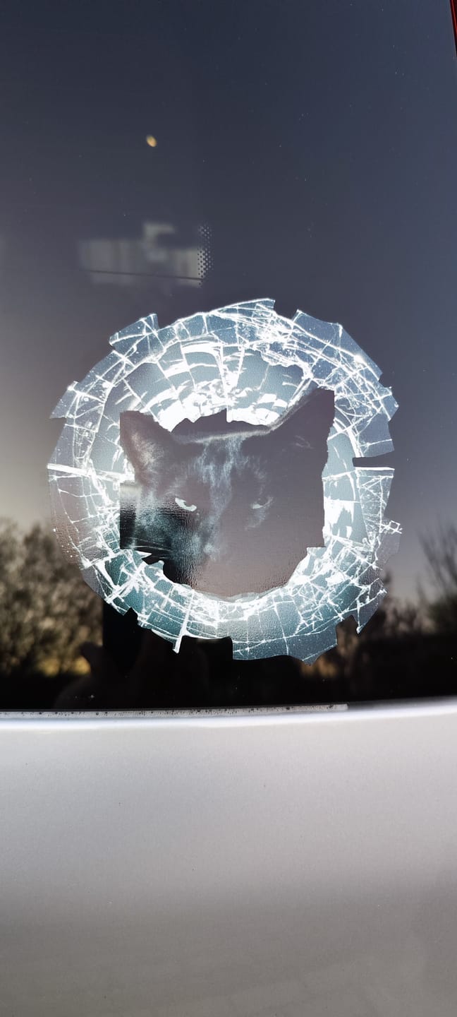 Customer photo review of Spähendes Foto Glas - Individueller Autoaufkleber