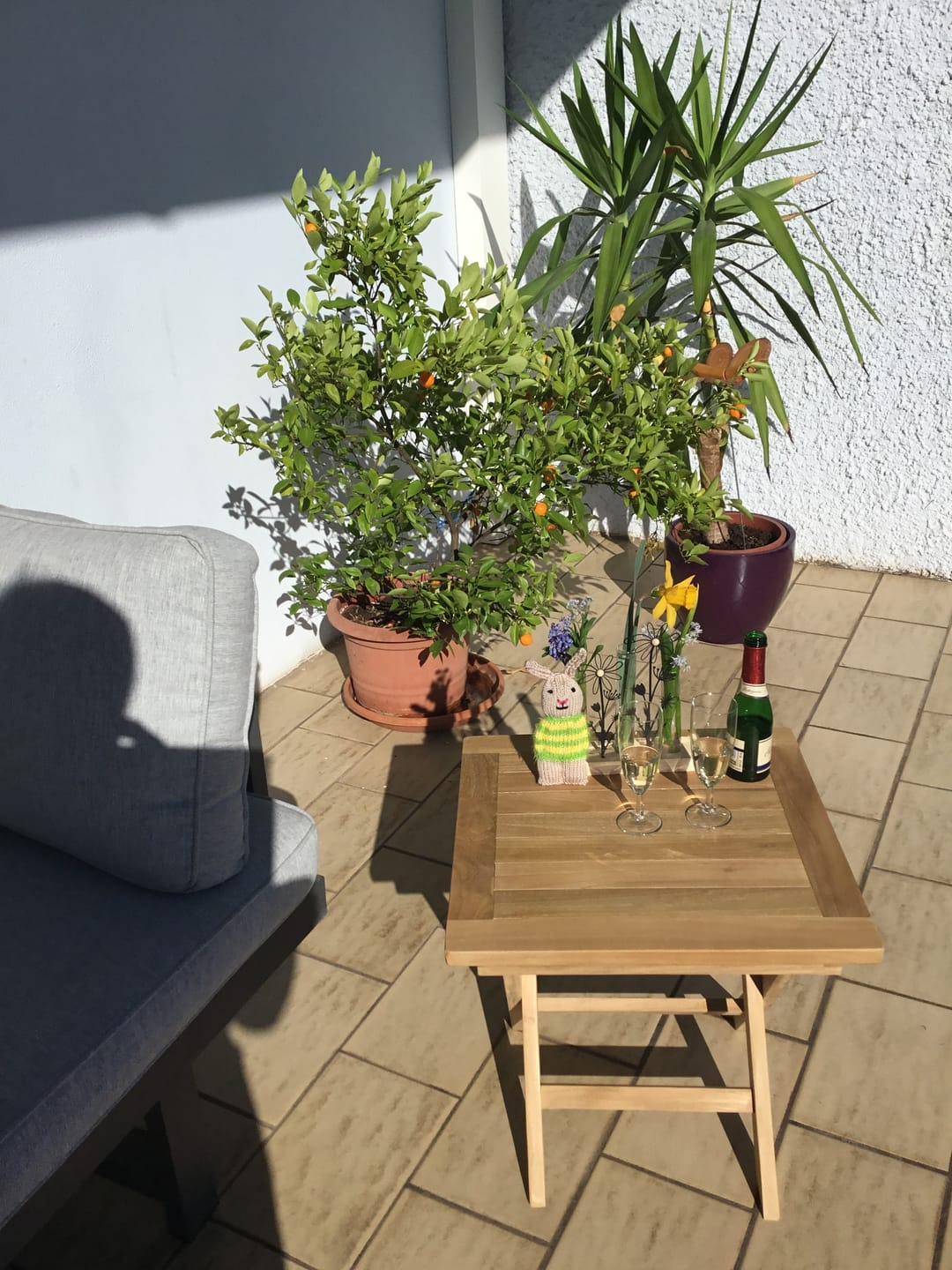 Customer photo review of Teak Classic Beistelltisch klappbar quadratisch - 45 x 45 cm