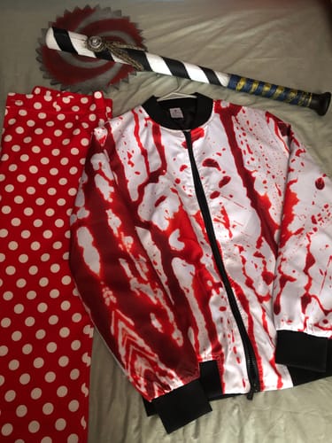 Customer photo review of Dripping Blood Print Men's Bomber Jacket