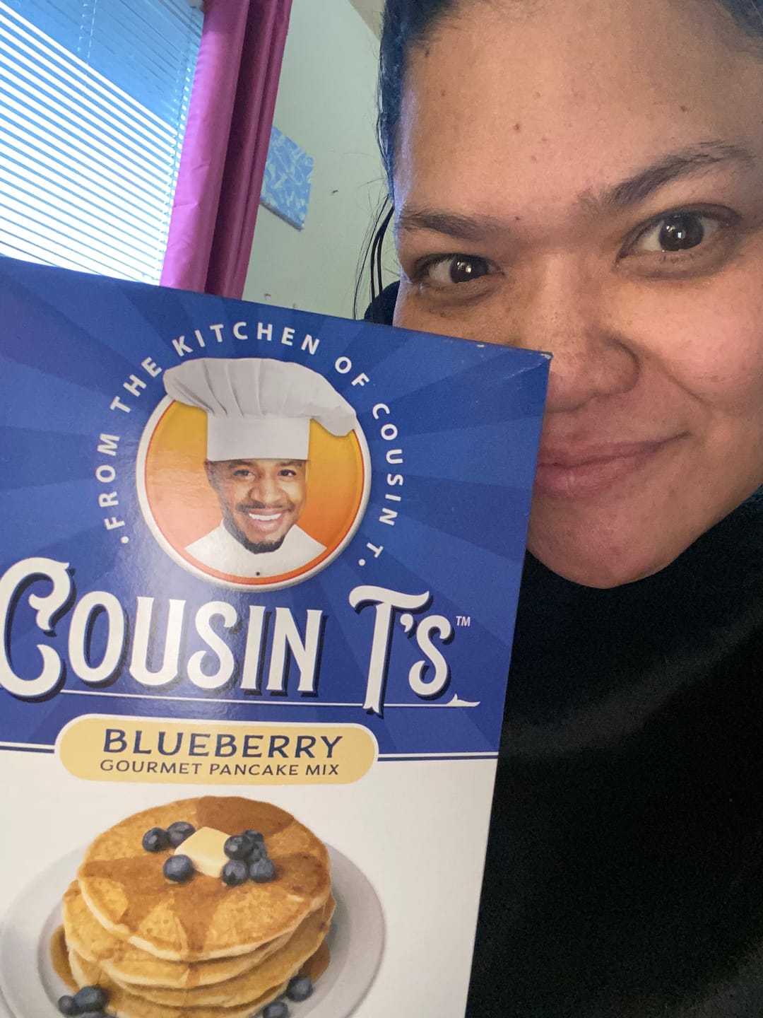 Customer photo review of Cousin T's Gourmet Blueberry Pancake Mix