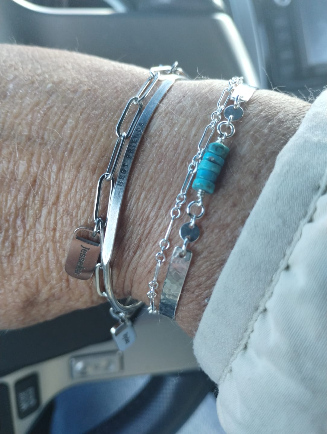 Customer photo review of Personalized Chain Link Bracelet with Custom Name Charms