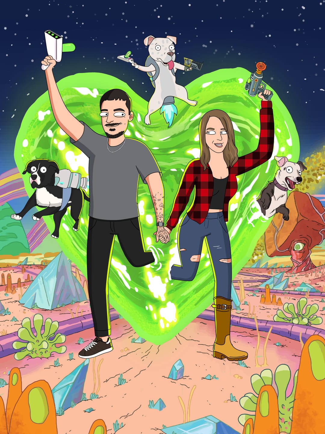 Customer photo review of 'Rick and Morty' Custom Portrait