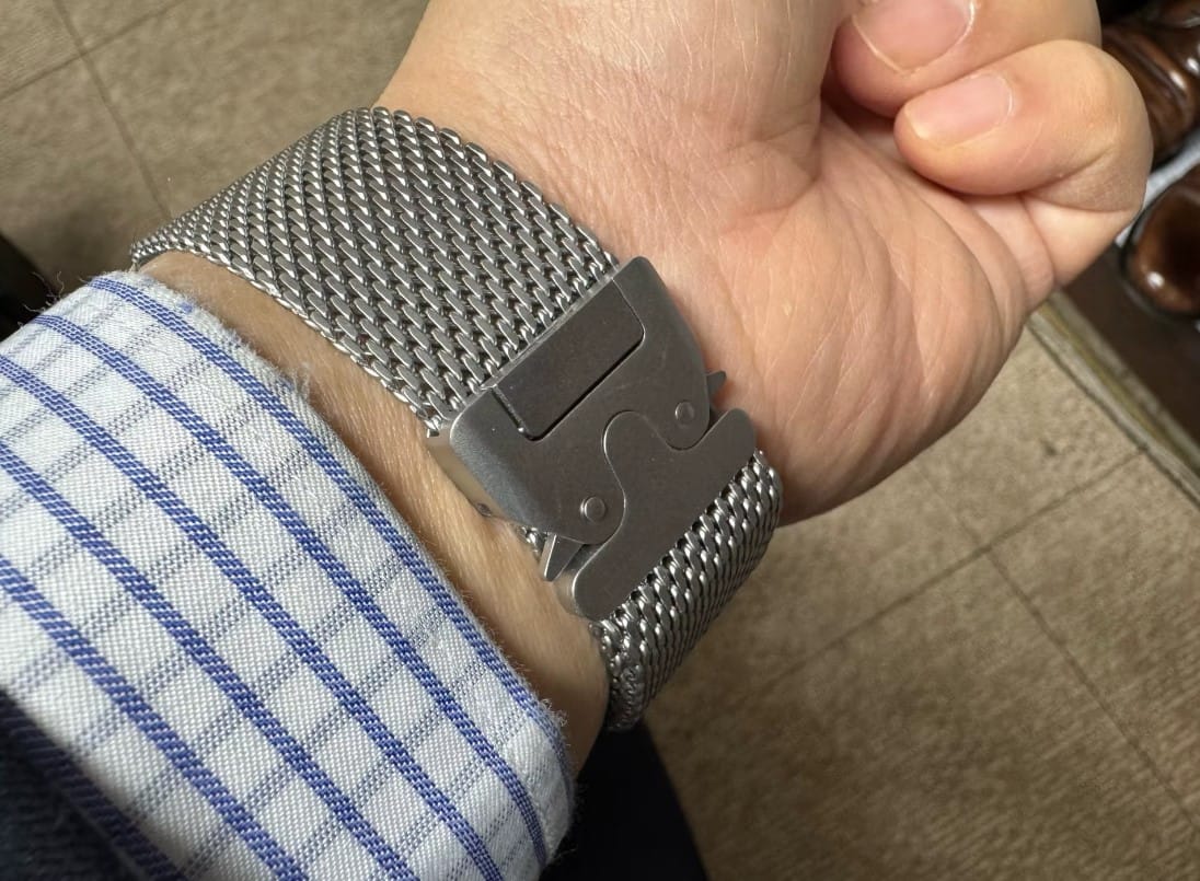 Customer photo review of Ultimate Titanium Milanese Loop Strap for Apple Watch