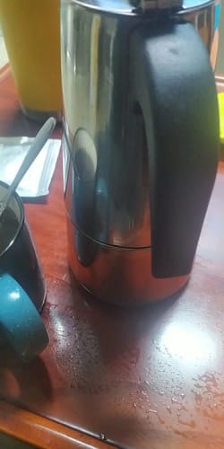 Customer photo review of Cafetière Italienne 12 Tasses en Acier Inoxydable
