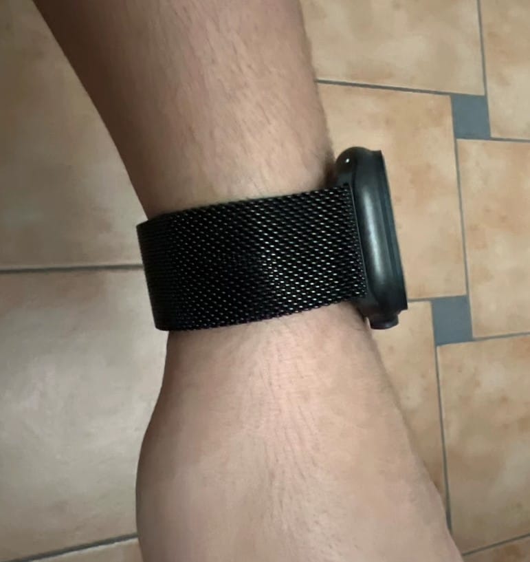 Customer photo review of Ultimate Titanium Milanese Loop Strap for Apple Watch