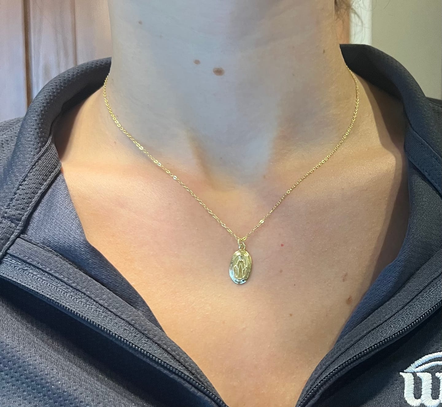 Customer photo review of Miraculous Medal Necklace // Gold