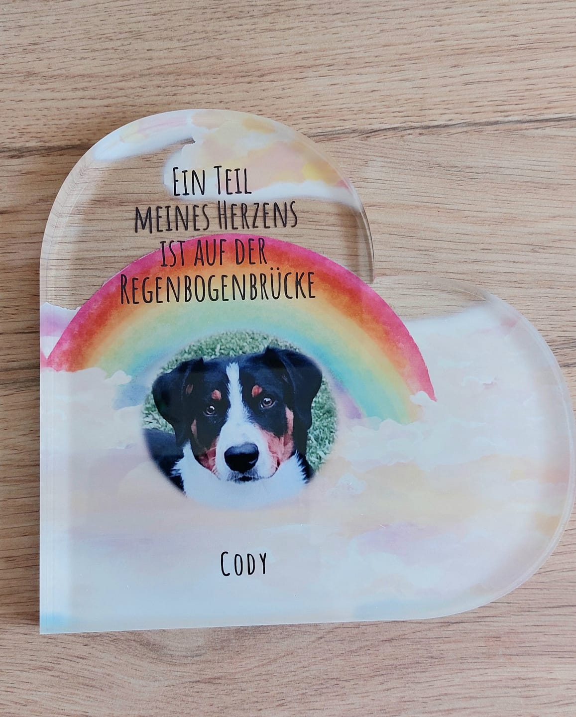 Customer photo review of Dein Foto mit Regenbogen - Individuelles Glasherz
