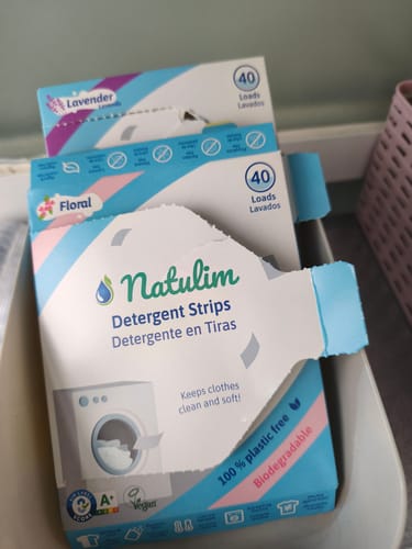Customer photo review of Eco-Tiras de Detergente 40 lavados Natulim