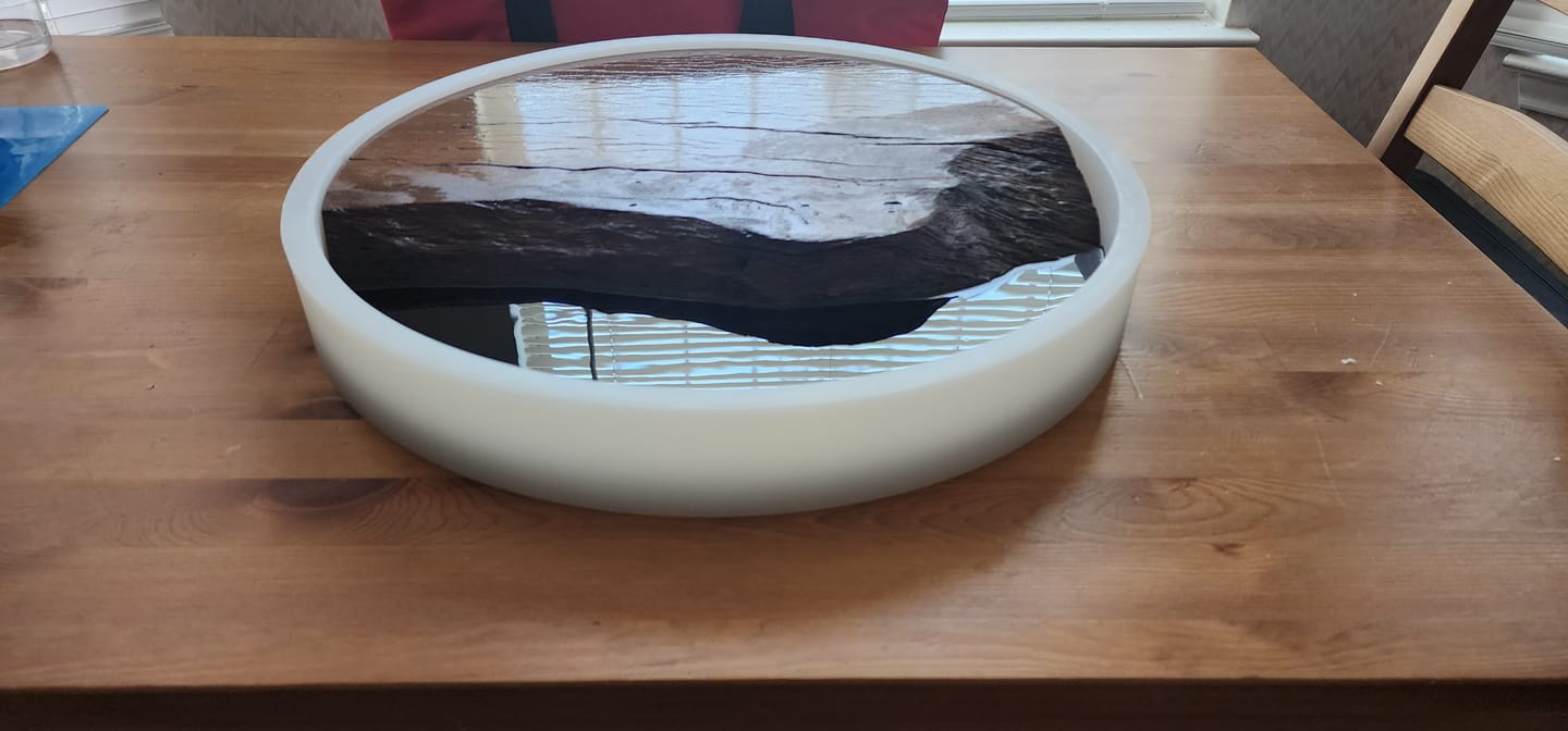 Customer photo review of 18" Round x 2" Deep Silicone Mold For Epoxy Resin