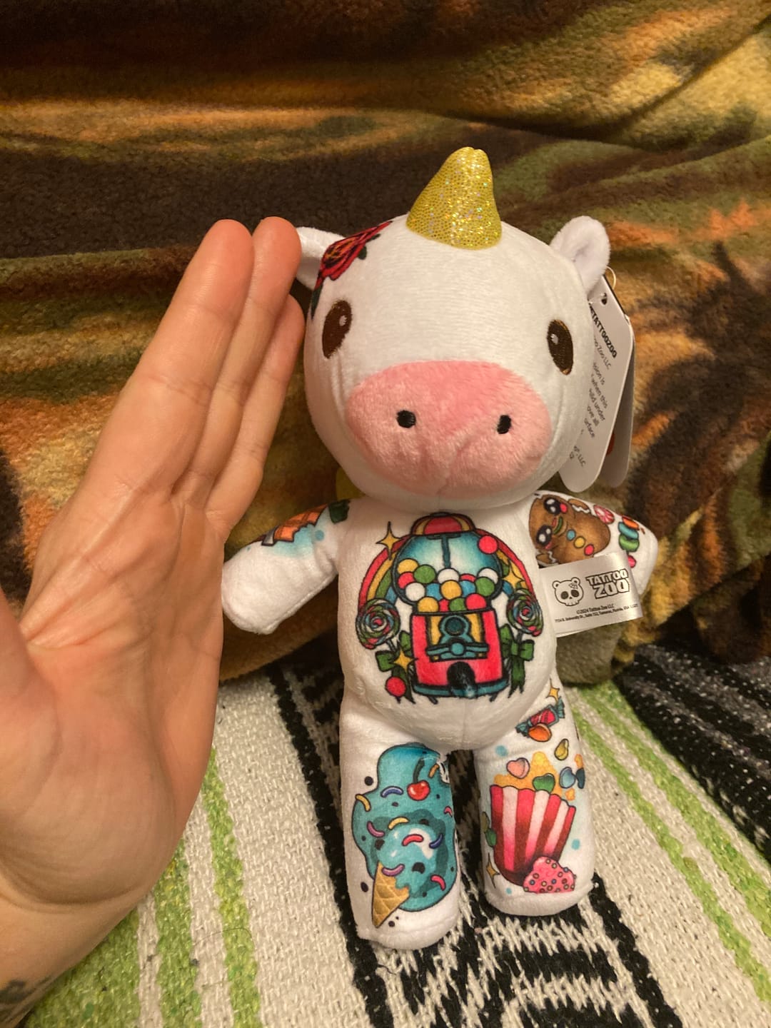Customer photo review of Candy the Unicorn 8-inch Sprout Plushie