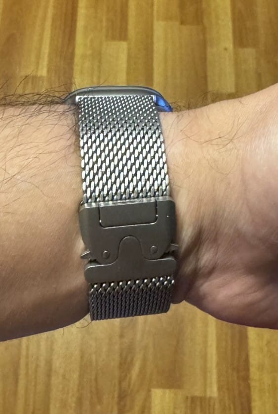 Customer photo review of Ultimate Titanium Milanese Loop Strap for Apple Watch