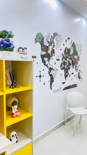 Customer photo review of 3D Wooden World Map-Green and Brown