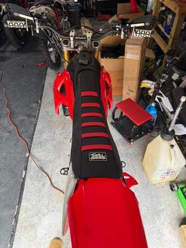 Customer photo review of Custom Seat Cover: 2003 Gas Gas EC250