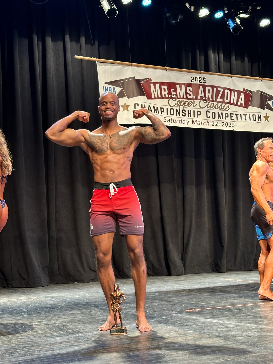 Customer photo review of 1067 - Men's physique Stage Shorts