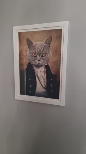 Customer photo review of The Baron - Custom Vintage Pet Portrait