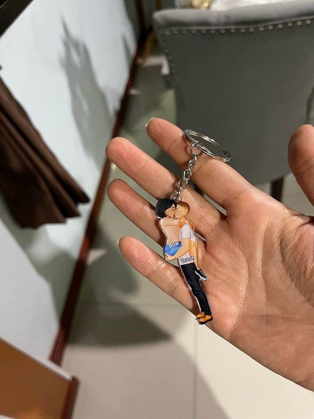 Customer photo review of Personalized Keychain, Couple Portrait, Firefighter, Nurse, Police Officer, Teacher, Gifts by Occupation