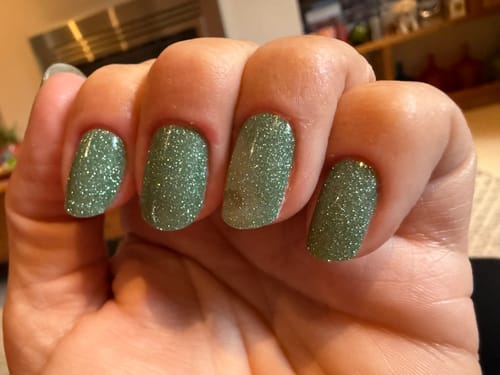 Customer photo review of Grinch | Jellies DIY Soft Semi Cured Gel Nail Wraps