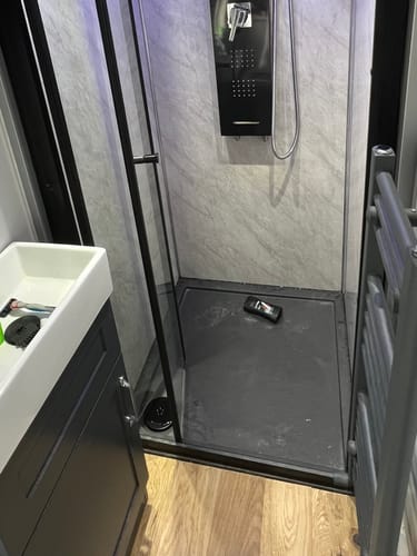 Customer photo review of Slate Grey Stone 800 x 800mm Square Shower Tray