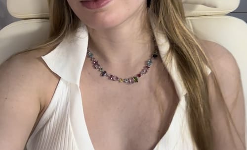 Customer photo review of COLLAR GEMA CRISTALES COMPLETO MULTI COLOR SWAROVSKI + KIT DE REGALO