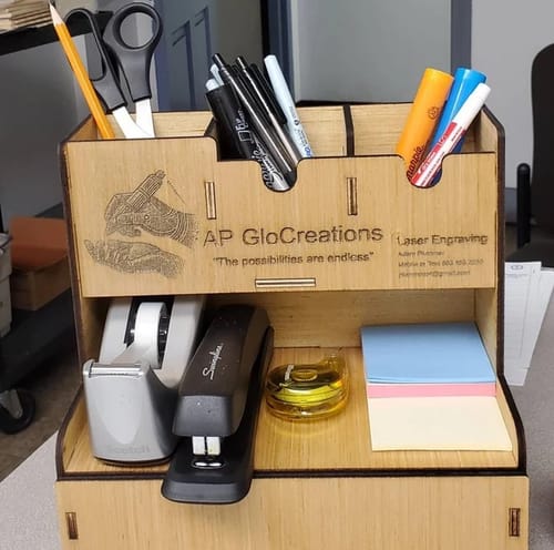 Customer photo review of Desktop drawers stationery organizer laser svg file