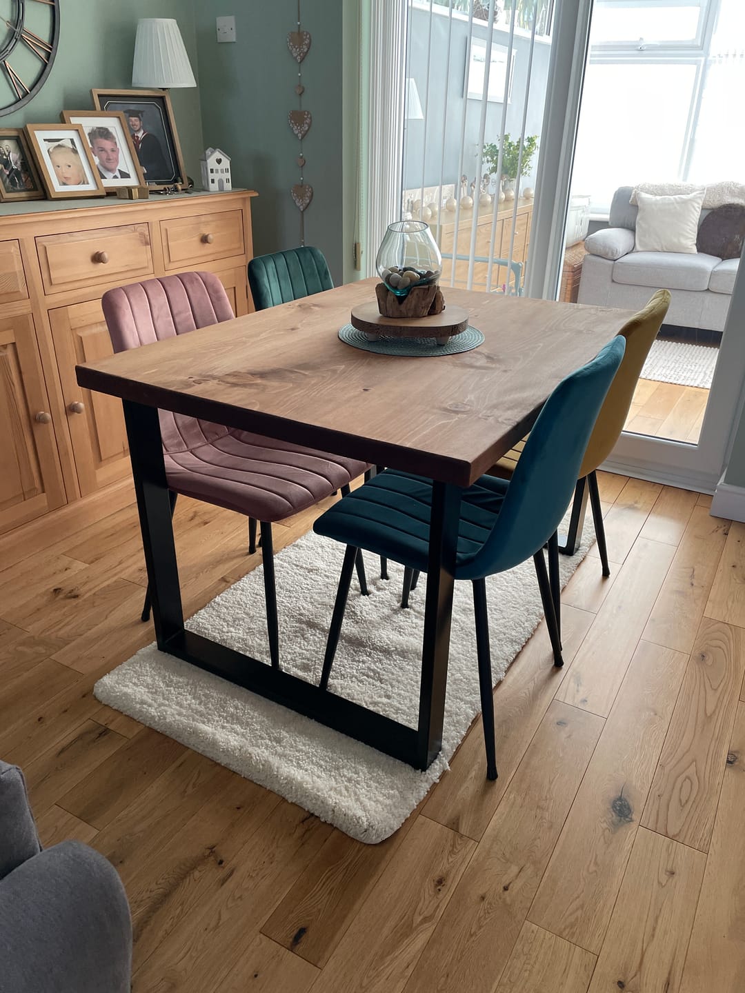 Customer photo review of Industrial Dining Table with Square Frame Leg