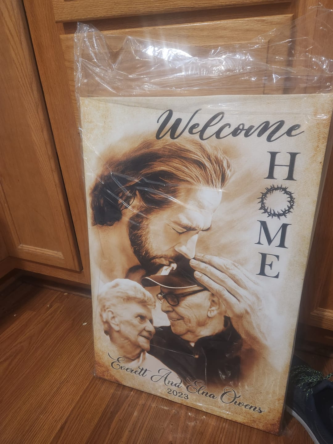 Customer photo review of Custom Canvas Prints, God Sympathy Gifts, Jesus Memorial Gift, Remembrance Gifts, Bereavement Gift, Welcome Home Jesus Canvas