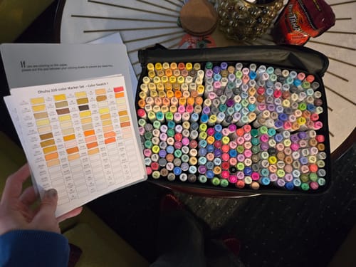 Customer photo review of Ohuhu Honolulu 320 Colors Dual Tips Alcohol Art Markers