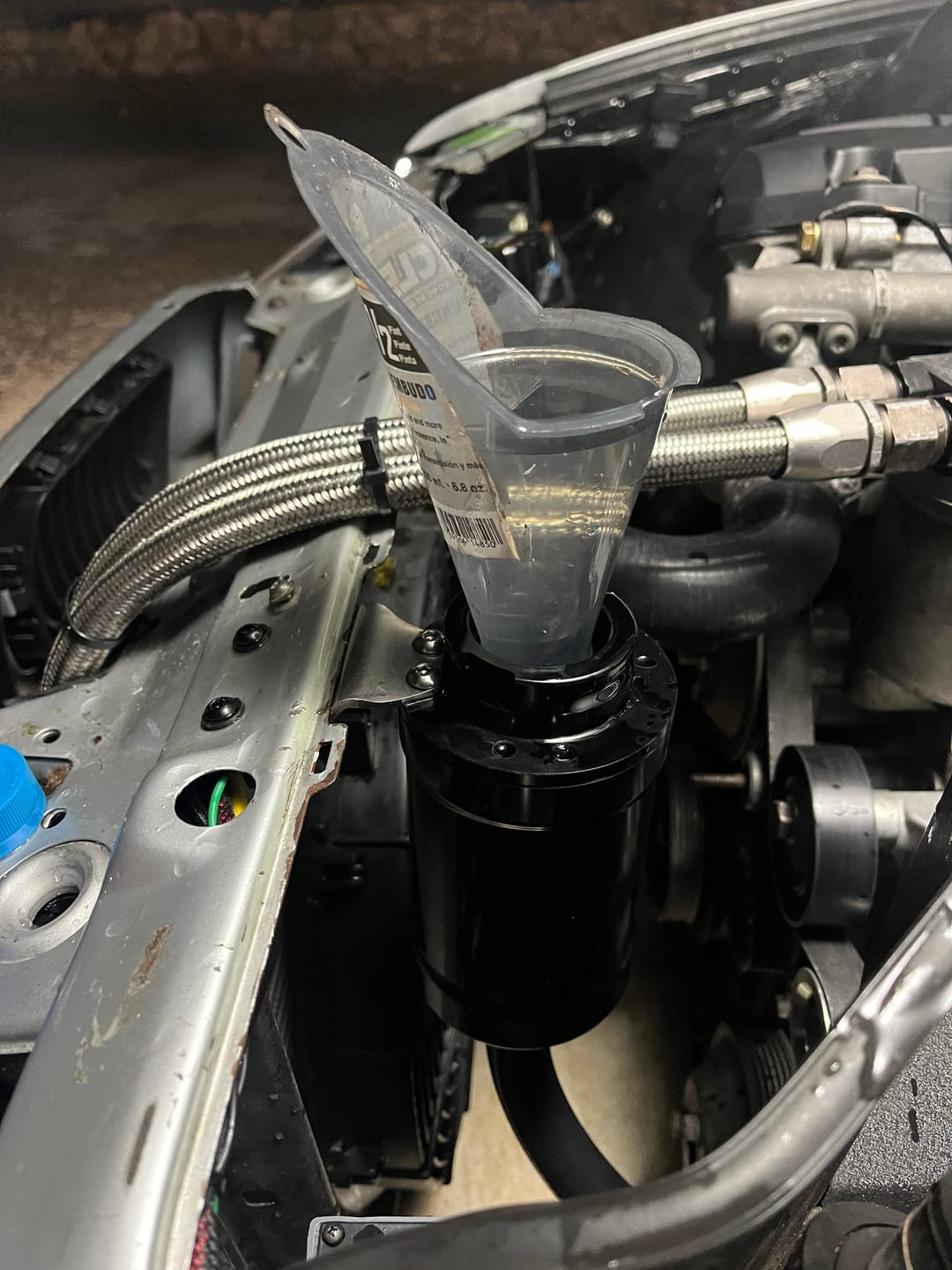 Customer photo review of Coolant Expansion Tank / Remote Fill Billet Black Anodized w/ Mount