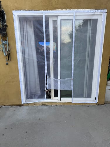Customer photo review of Custom Double Door Magnetic Screen