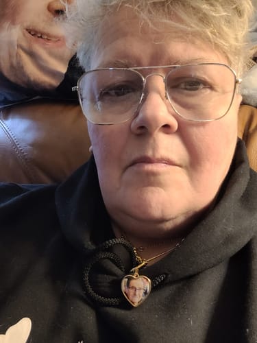 Customer photo review of Photo Engraved Necklace Memorial Gift