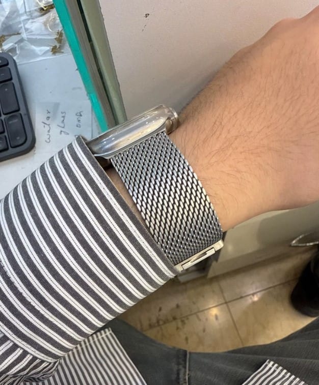 Customer photo review of Ultimate Titanium Milanese Loop Strap for Apple Watch