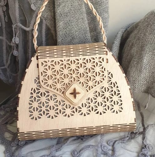 Customer photo review of Wooden butterfly clutch handbag laser cut svg file