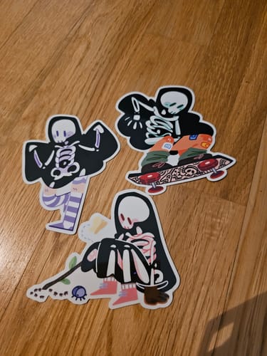 Customer photo review of Glow in the Dark Skeleton Ghost Stickers