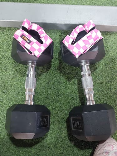 Customer photo review of Guantes Pesas Grab Pink Racing