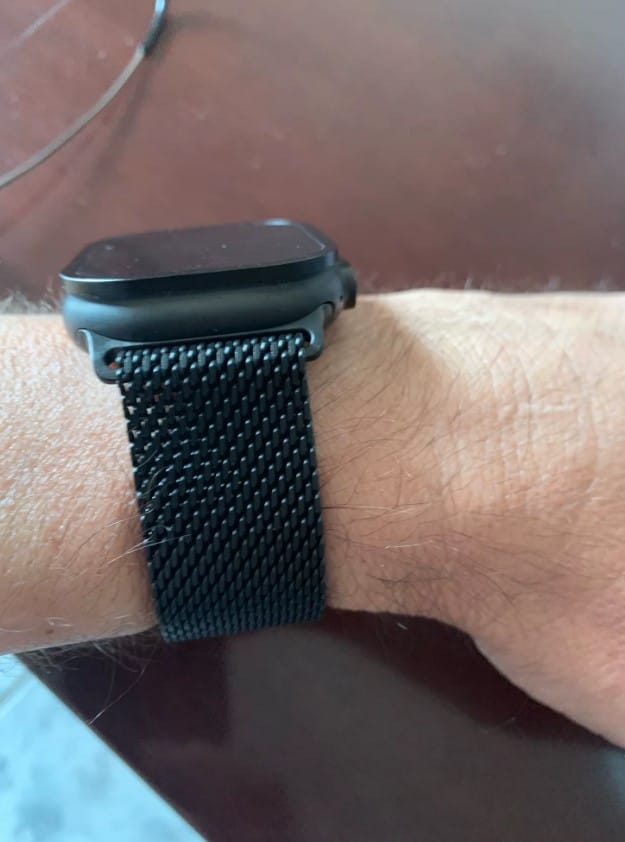 Customer photo review of Ultimate Titanium Milanese Loop Strap for Apple Watch